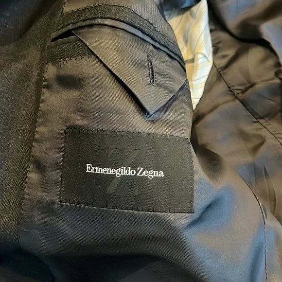 ERMENEGILDO ZEGNA dark gray wool suit jacket sport coat, size IT 58 L / US 48 L